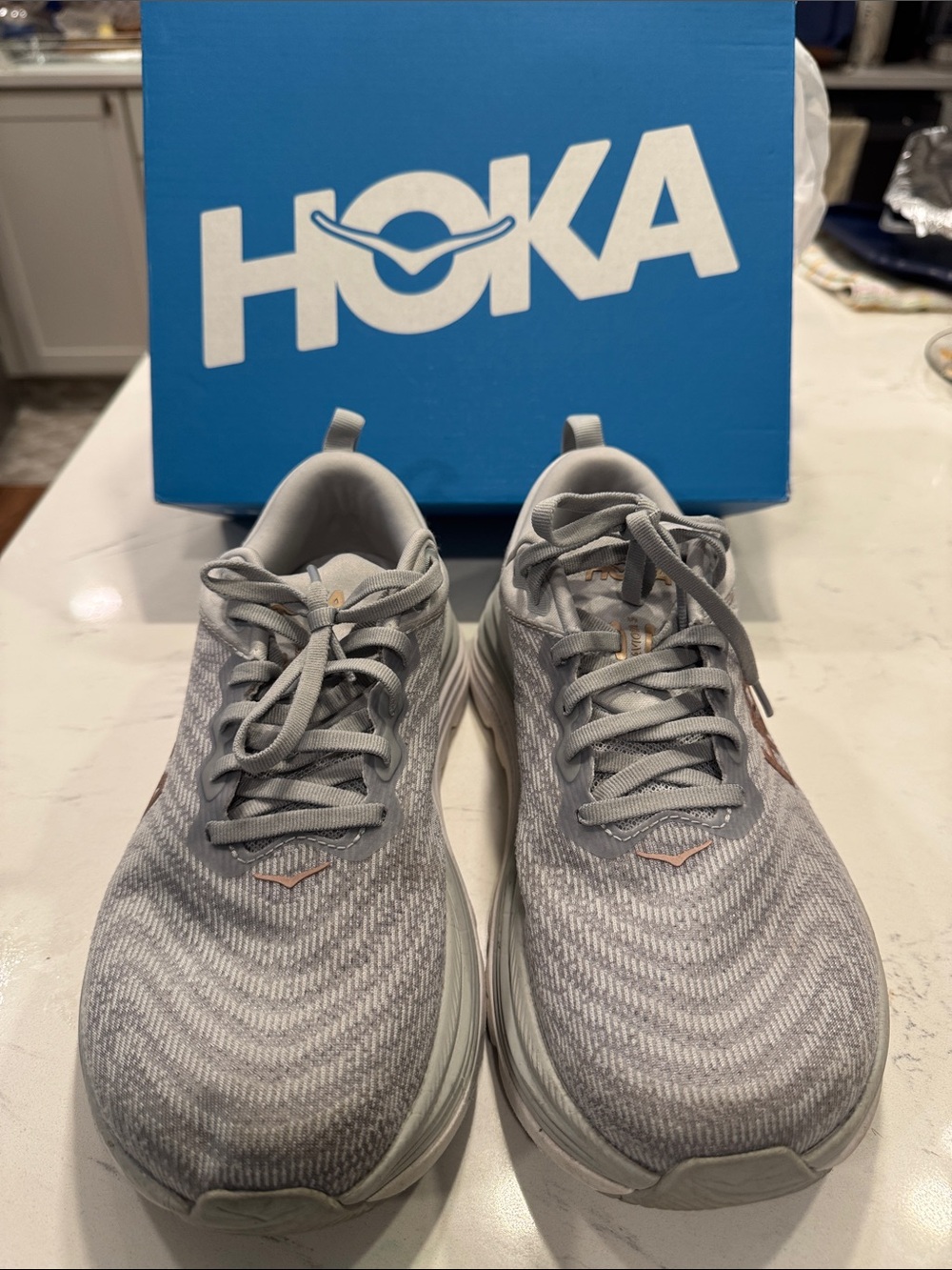 Hoka Gaviota Running Shoe Harbor Mist/Rose Gold 9D (Wide)
